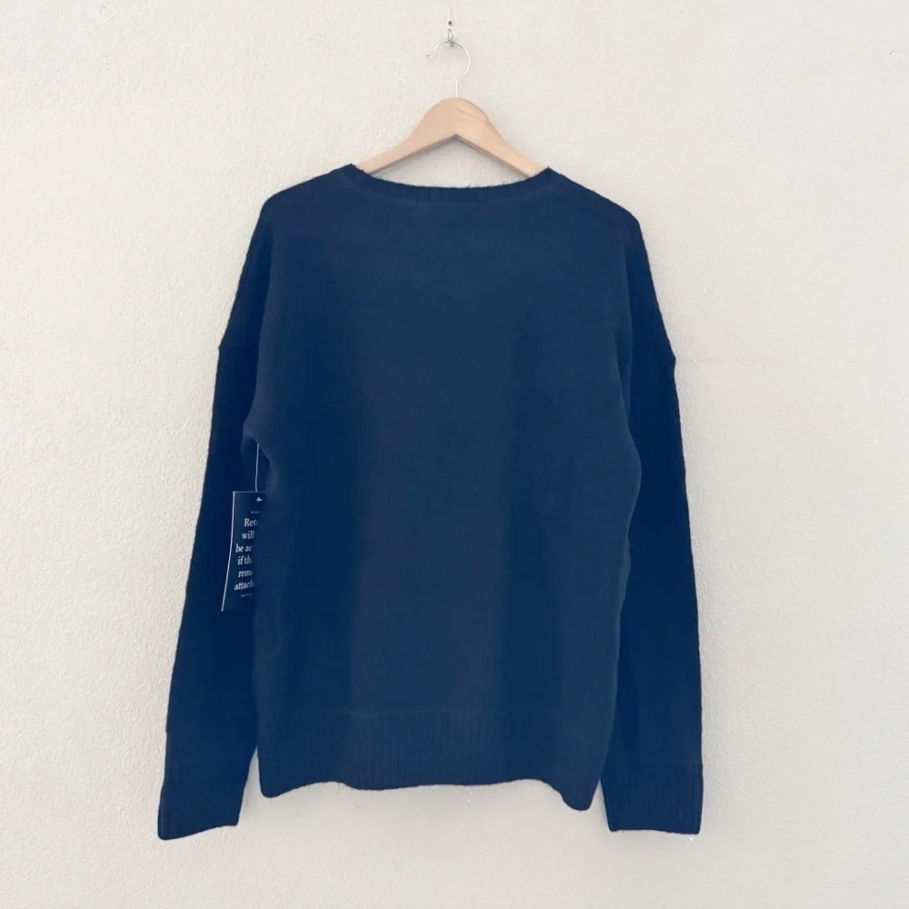 Tuckernuck Faris Pullover Sweater Womens XL Comfy Cozy Black Minimalist Chic NWT